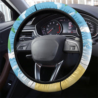 Chilling Parrot Hawaii Summer Christmas Steering Wheel Cover It's 5 O'Clock Somewhere Beachy Vibes