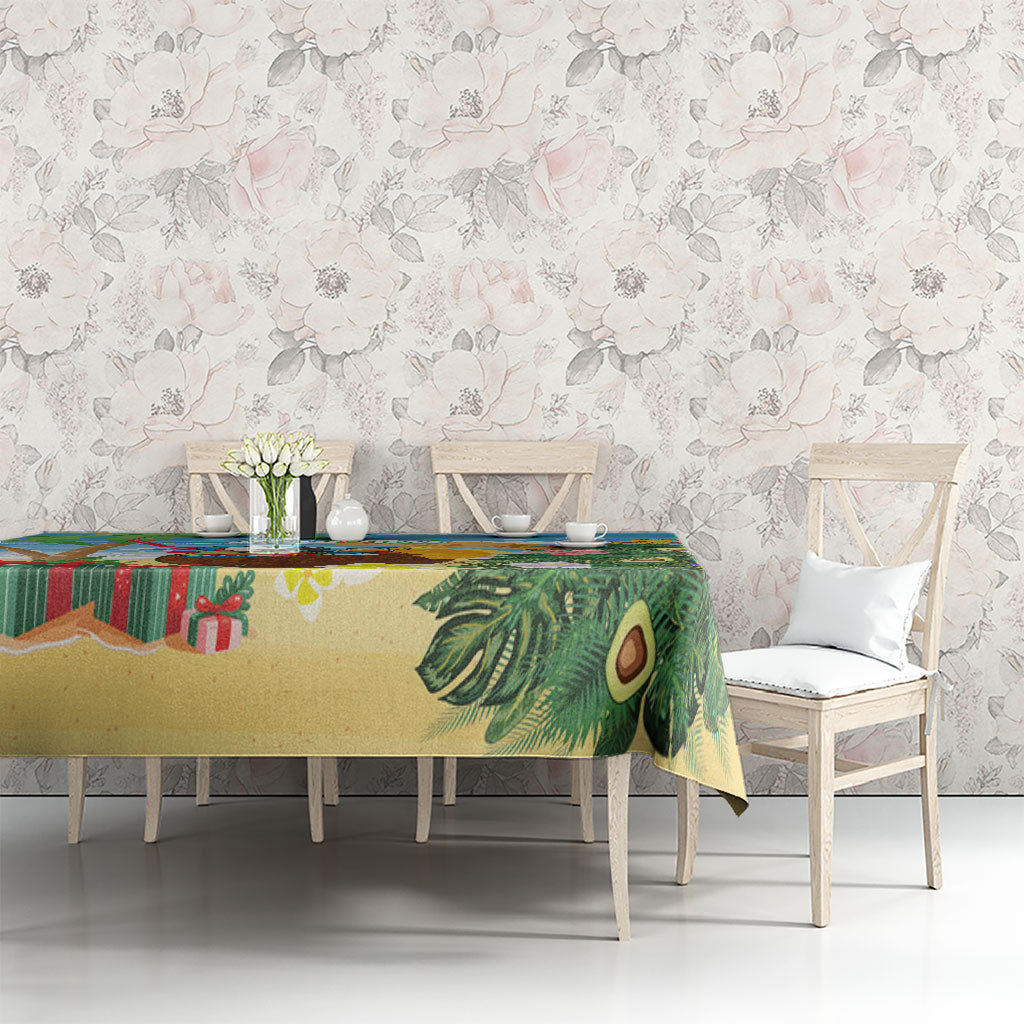 Chilling Parrot Hawaii Summer Christmas Personalized Tablecloth It's 5 O'Clock Somewhere Beachy Vibes