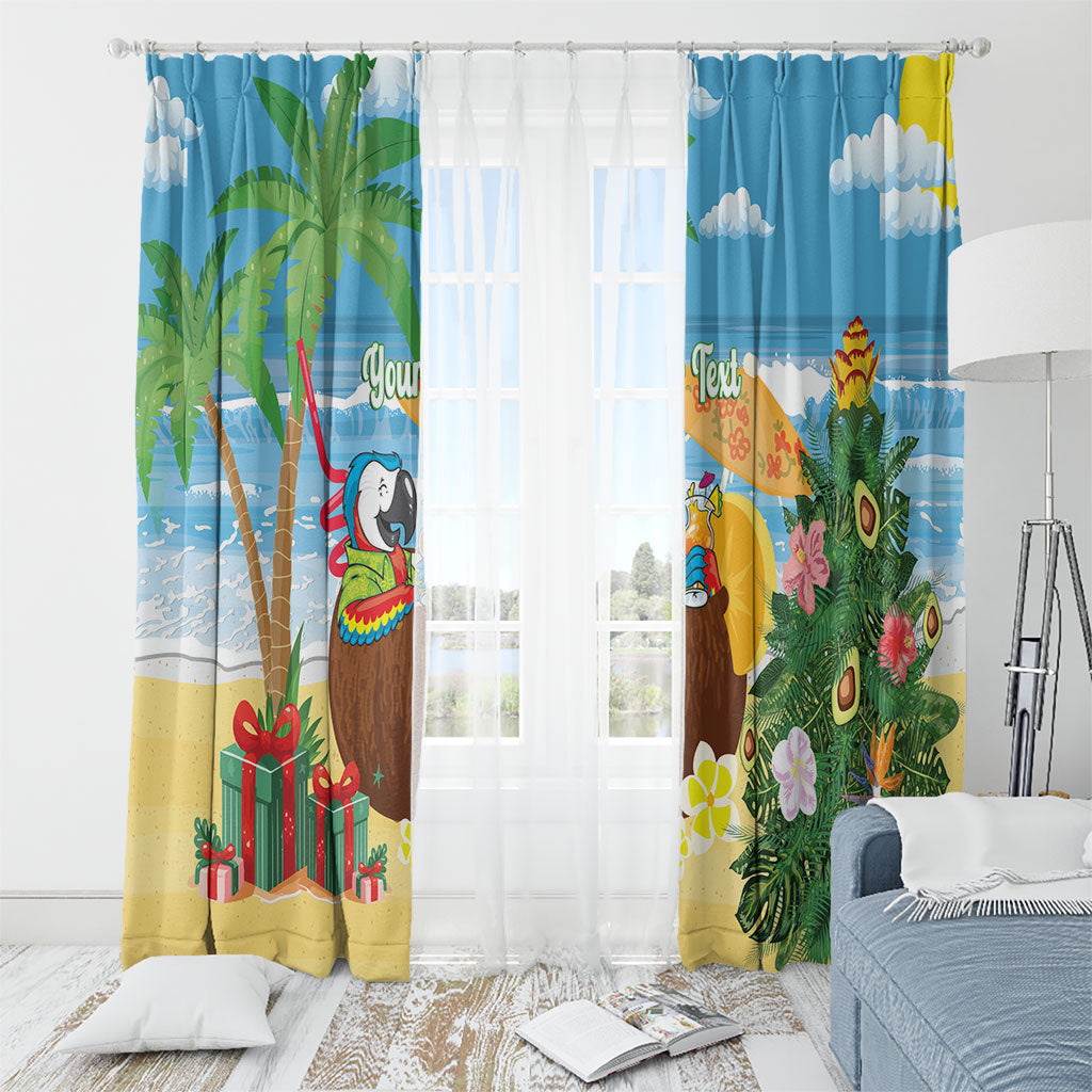 Chilling Parrot Hawaii Summer Christmas Personalized Window Curtain It's 5 O'Clock Somewhere Beachy Vibes