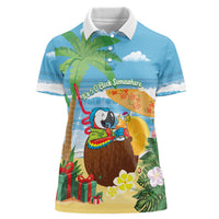 Chilling Parrot Hawaii Summer Christmas Personalized Women Polo Shirt It's 5 O'Clock Somewhere Beachy Vibes