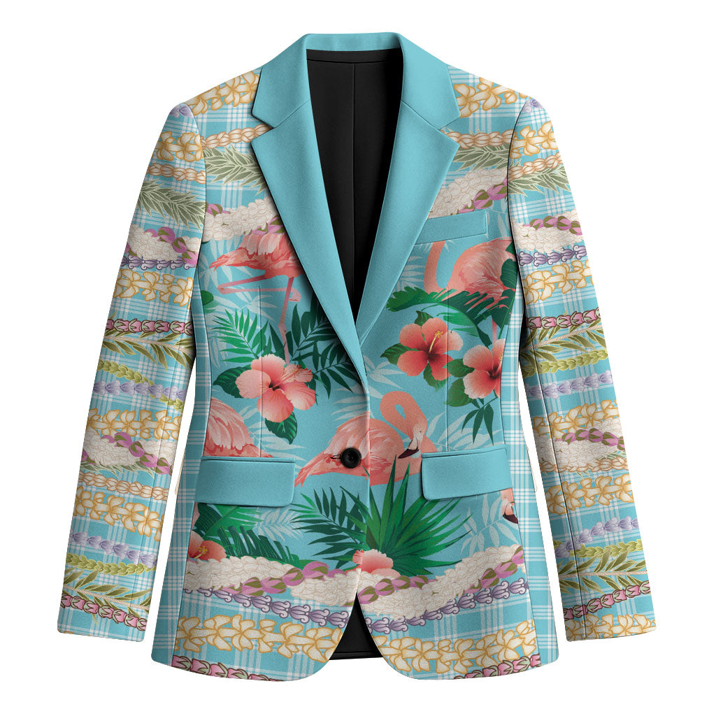 Flamingo Hawaii Summer Blazer Hawaiian Lei Pakala Motifs Tropical Style