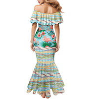 Flamingo Hawaii Summer Family Matching Mermaid Dress and Hawaiian Shirt Hawaiian Lei Pakala Motifs Tropical Style