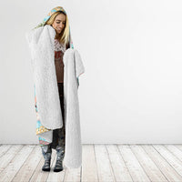 Flamingo Hawaii Summer Hooded Blanket Hawaiian Lei Pakala Motifs Tropical Style