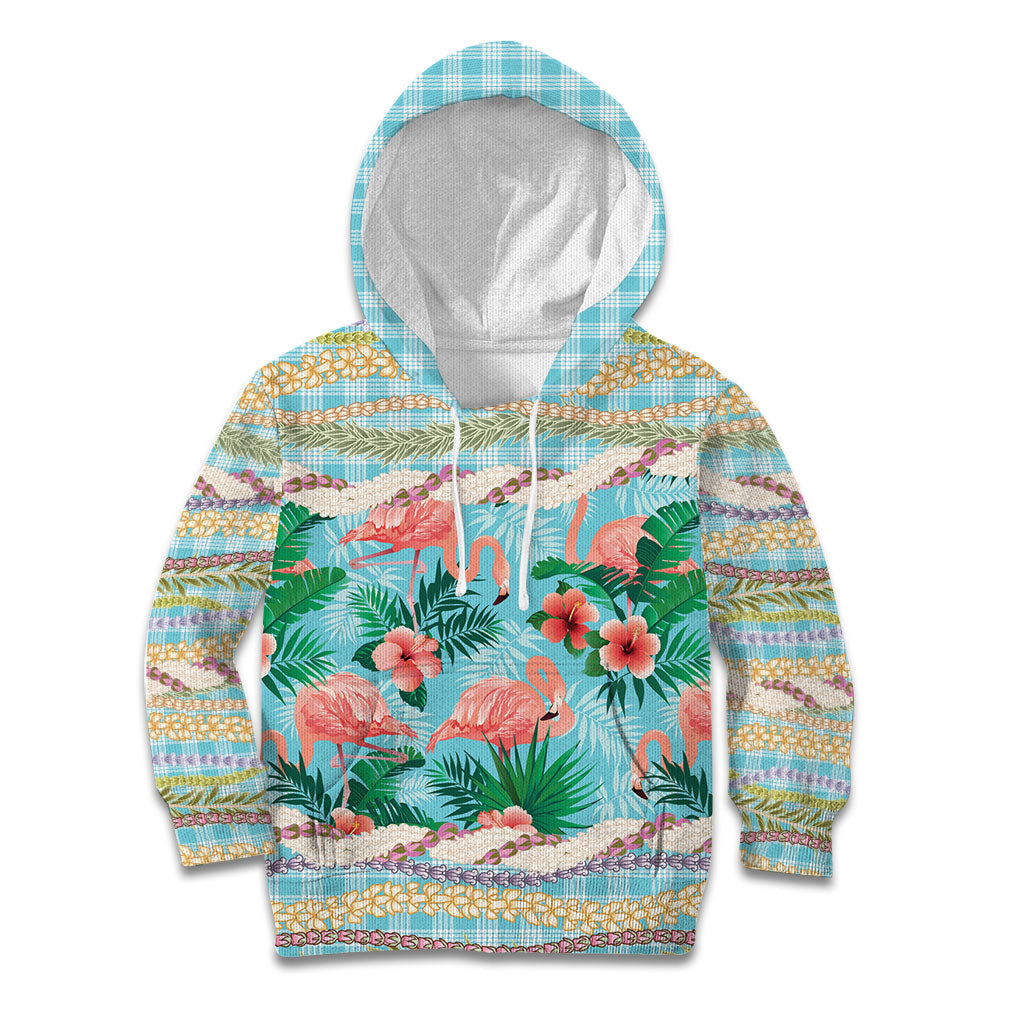 Flamingo Hawaii Summer Kid Hoodie Hawaiian Lei Pakala Motifs Tropical Style