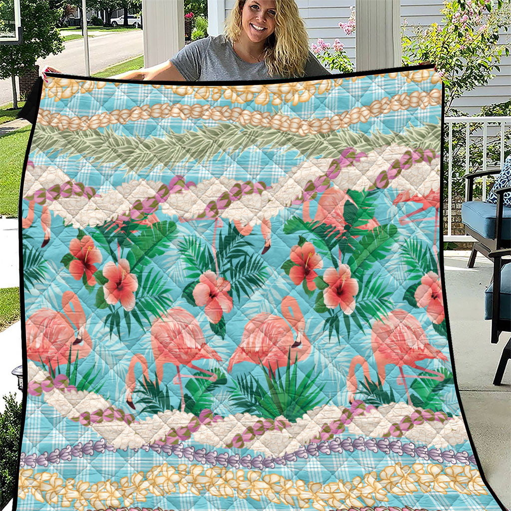 Flamingo Hawaii Summer Quilt Hawaiian Lei Pakala Motifs Tropical Style