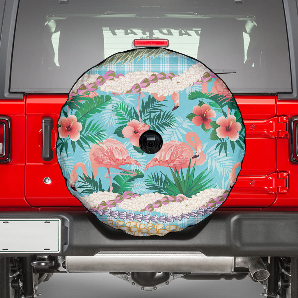 Flamingo Hawaii Summer Spare Tire Cover Hawaiian Lei Pakala Motifs Tropical Style