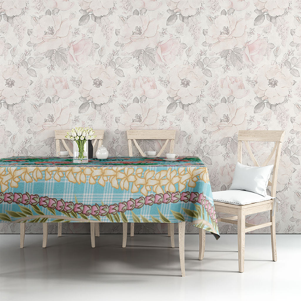 Flamingo Hawaii Summer Tablecloth Hawaiian Lei Pakala Motifs Tropical Style