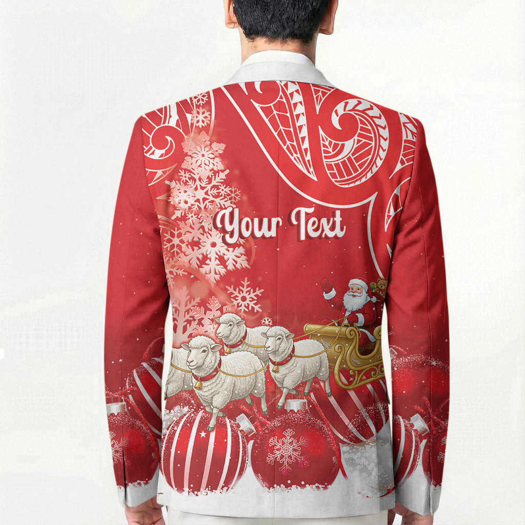 New Zealand Christmas In July Personalised Blazer Funny Santa Sheep Meri Kirihimete Red