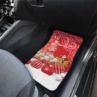 New Zealand Christmas In July Personalised Car Mats Funny Santa Sheep Meri Kirihimete Red