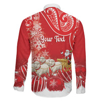 New Zealand Christmas In July Personalised Family Matching Summer Maxi Dress and Hawaiian Shirt Funny Santa Sheep Meri Kirihimete Red