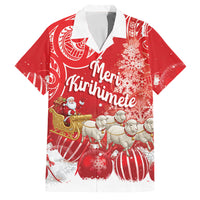 New Zealand Christmas In July Personalised Family Matching Tank Maxi Dress and Hawaiian Shirt Funny Santa Sheep Meri Kirihimete Red