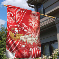 New Zealand Christmas In July Garden Flag Funny Santa Sheep Meri Kirihimete Red