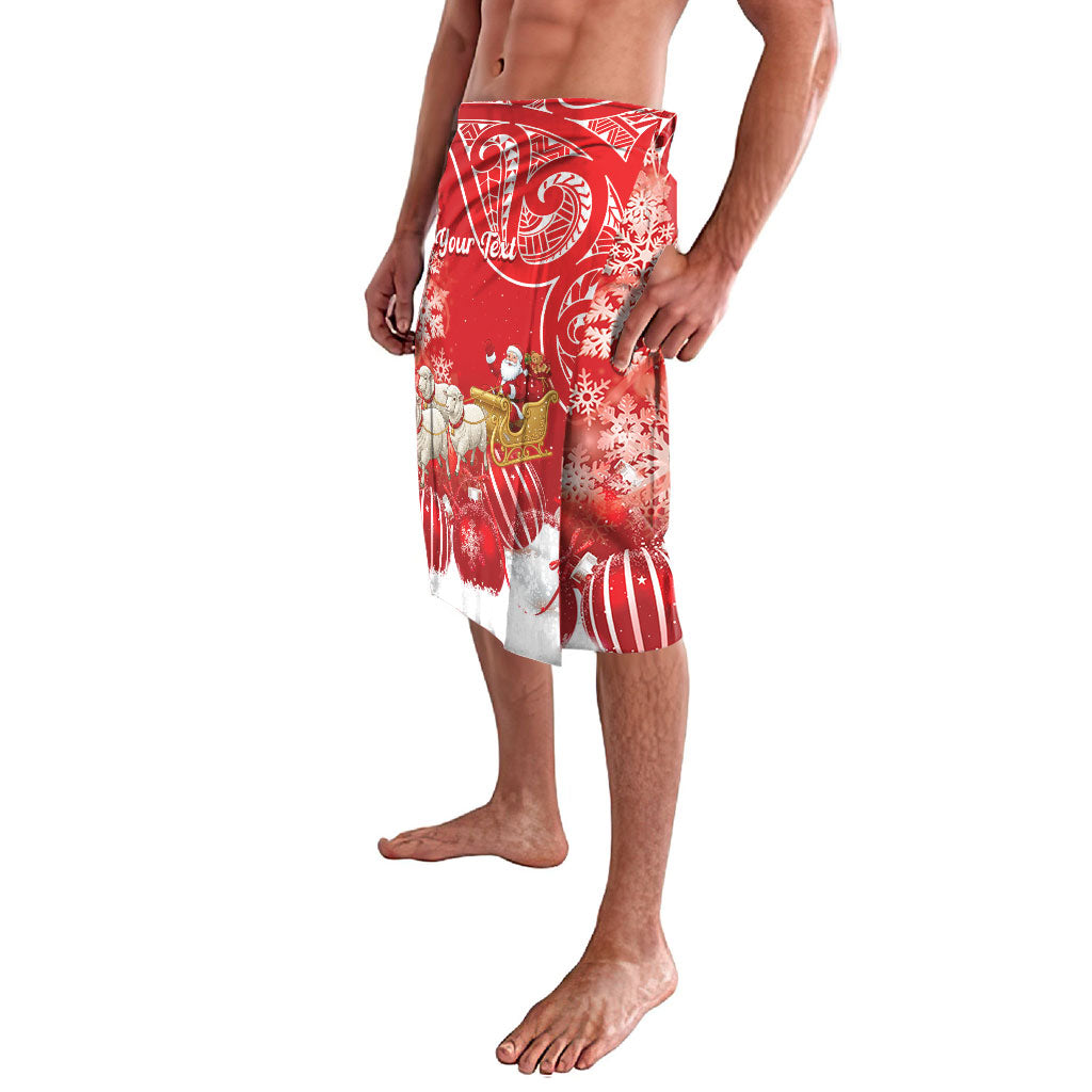 New Zealand Christmas In July Personalised Lavalava Funny Santa Sheep Meri Kirihimete Red