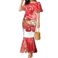 New Zealand Christmas In July Personalised Mermaid Dress Funny Santa Sheep Meri Kirihimete Red