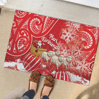 New Zealand Christmas In July Rubber Doormat Funny Santa Sheep Meri Kirihimete Red