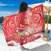 New Zealand Christmas In July Sarong Funny Santa Sheep Meri Kirihimete Red