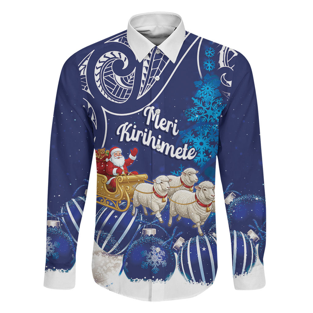 New Zealand Christmas In July Personalised Family Matching Summer Maxi Dress and Hawaiian Shirt Funny Santa Sheep Meri Kirihimete Blue