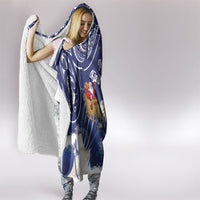New Zealand Christmas In July Hooded Blanket Funny Santa Sheep Meri Kirihimete Blue
