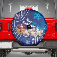 New Zealand Christmas In July Spare Tire Cover Funny Santa Sheep Meri Kirihimete Blue