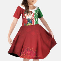 Meri Kirihimete New Zealand Personalised Family Matching Mermaid Dress and Hawaiian Shirt Cute Santa NZ Animals and Pohutukawa