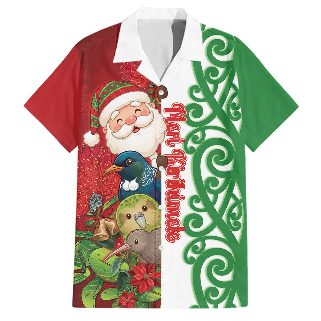 Meri Kirihimete New Zealand Personalised Family Matching Mermaid Dress and Hawaiian Shirt Cute Santa NZ Animals and Pohutukawa