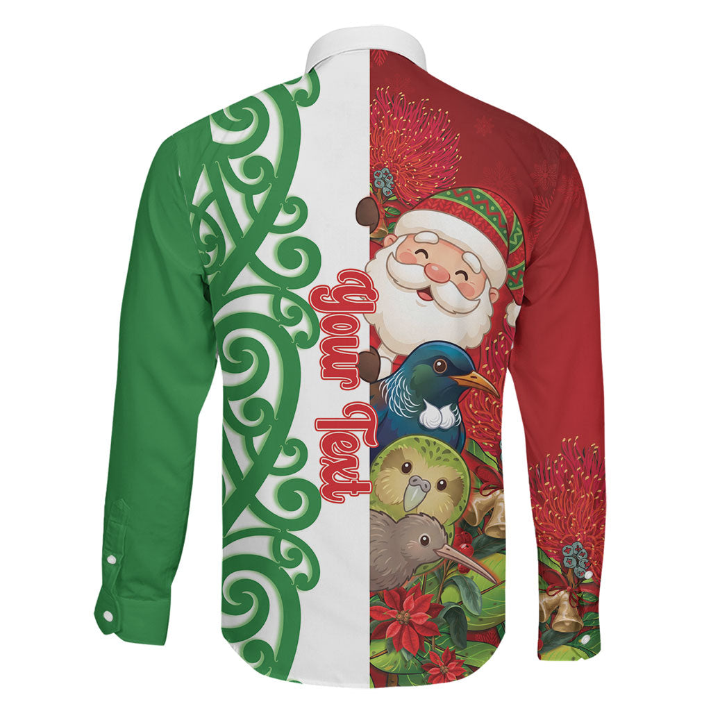 Meri Kirihimete New Zealand Personalised Family Matching Tank Maxi Dress and Hawaiian Shirt Cute Santa NZ Animals and Pohutukawa