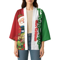 Meri Kirihimete New Zealand Personalised Kimono Cute Santa NZ Animals and Pohutukawa