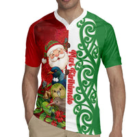 Meri Kirihimete New Zealand Personalised Rugby Jersey Cute Santa NZ Animals and Pohutukawa