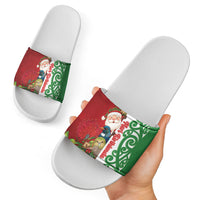 Meri Kirihimete New Zealand Slide Sandals Cute Santa NZ Animals and Pohutukawa