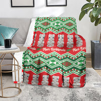 New Zealand Christmas In July Blanket Meri Kirihimete Hei Tiki Taniko Motifs Seamless