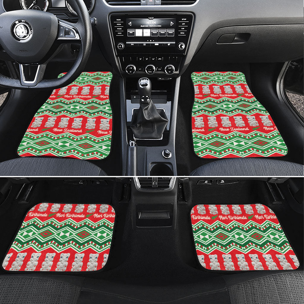 New Zealand Christmas In July Car Mats Meri Kirihimete Hei Tiki Taniko Motifs Seamless