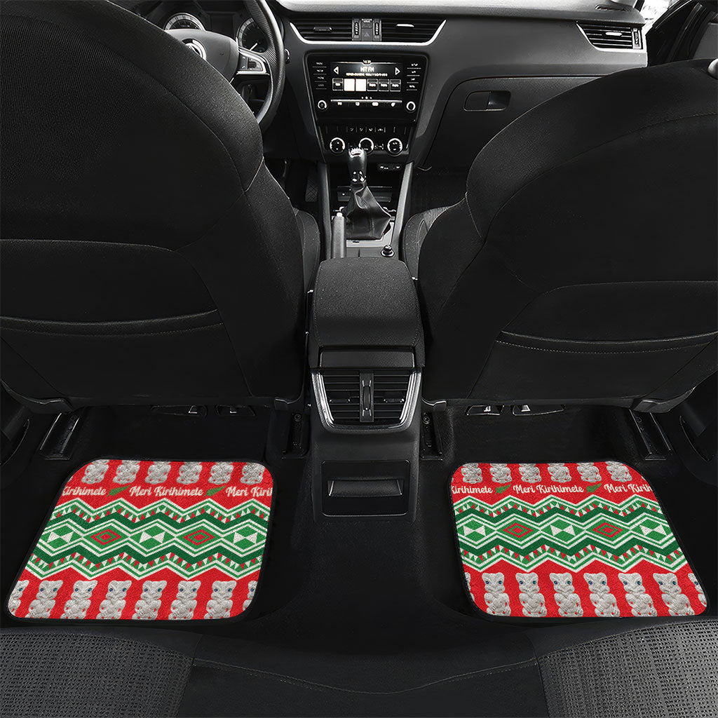New Zealand Christmas In July Car Mats Meri Kirihimete Hei Tiki Taniko Motifs Seamless