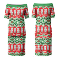 New Zealand Christmas In July Couples Matching Puletasi and Hawaiian Shirt Meri Kirihimete Hei Tiki Taniko Motifs Seamless LT14 - Polynesian Pride