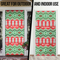 New Zealand Christmas In July Door Cover Meri Kirihimete Hei Tiki Taniko Motifs Seamless