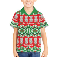 New Zealand Christmas In July Family Matching Mermaid Dress and Hawaiian Shirt Meri Kirihimete Hei Tiki Taniko Motifs Seamless