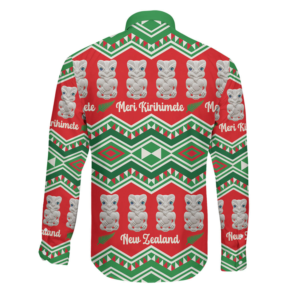 New Zealand Christmas In July Family Matching Off Shoulder Short Dress and Hawaiian Shirt Meri Kirihimete Hei Tiki Taniko Motifs Seamless