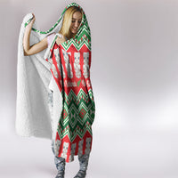 New Zealand Christmas In July Hooded Blanket Meri Kirihimete Hei Tiki Taniko Motifs Seamless