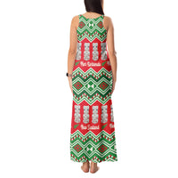 New Zealand Christmas In July Tank Maxi Dress Meri Kirihimete Hei Tiki Taniko Motifs Seamless