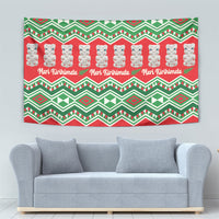 New Zealand Christmas In July Tapestry Meri Kirihimete Hei Tiki Taniko Motifs Seamless