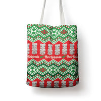 New Zealand Christmas In July Tote Bag Meri Kirihimete Hei Tiki Taniko Motifs Seamless