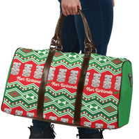 New Zealand Christmas In July Travel Bag Meri Kirihimete Hei Tiki Taniko Motifs Seamless
