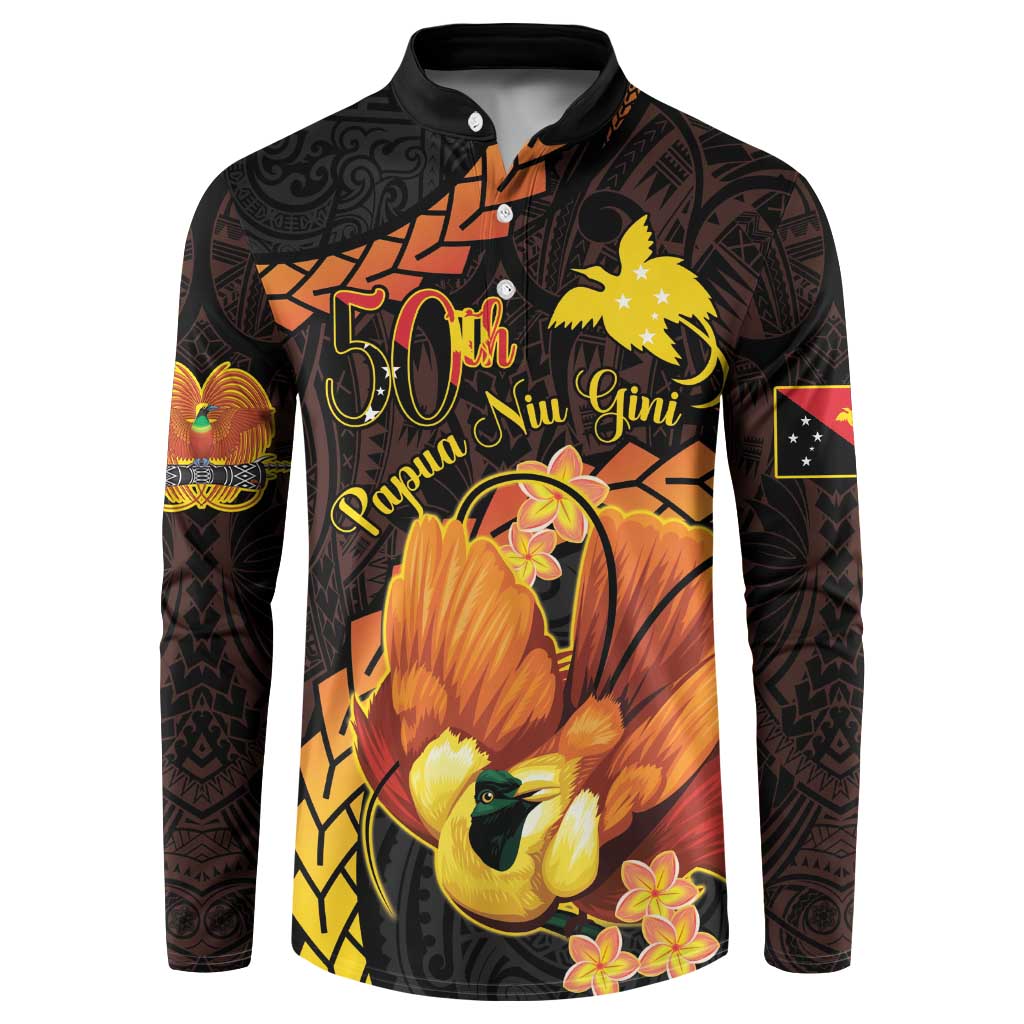 Papua New Guinea Independence Day Button Sweatshirt 50th Anniversary Papua Niu Gini Bird Of Paradise LT14