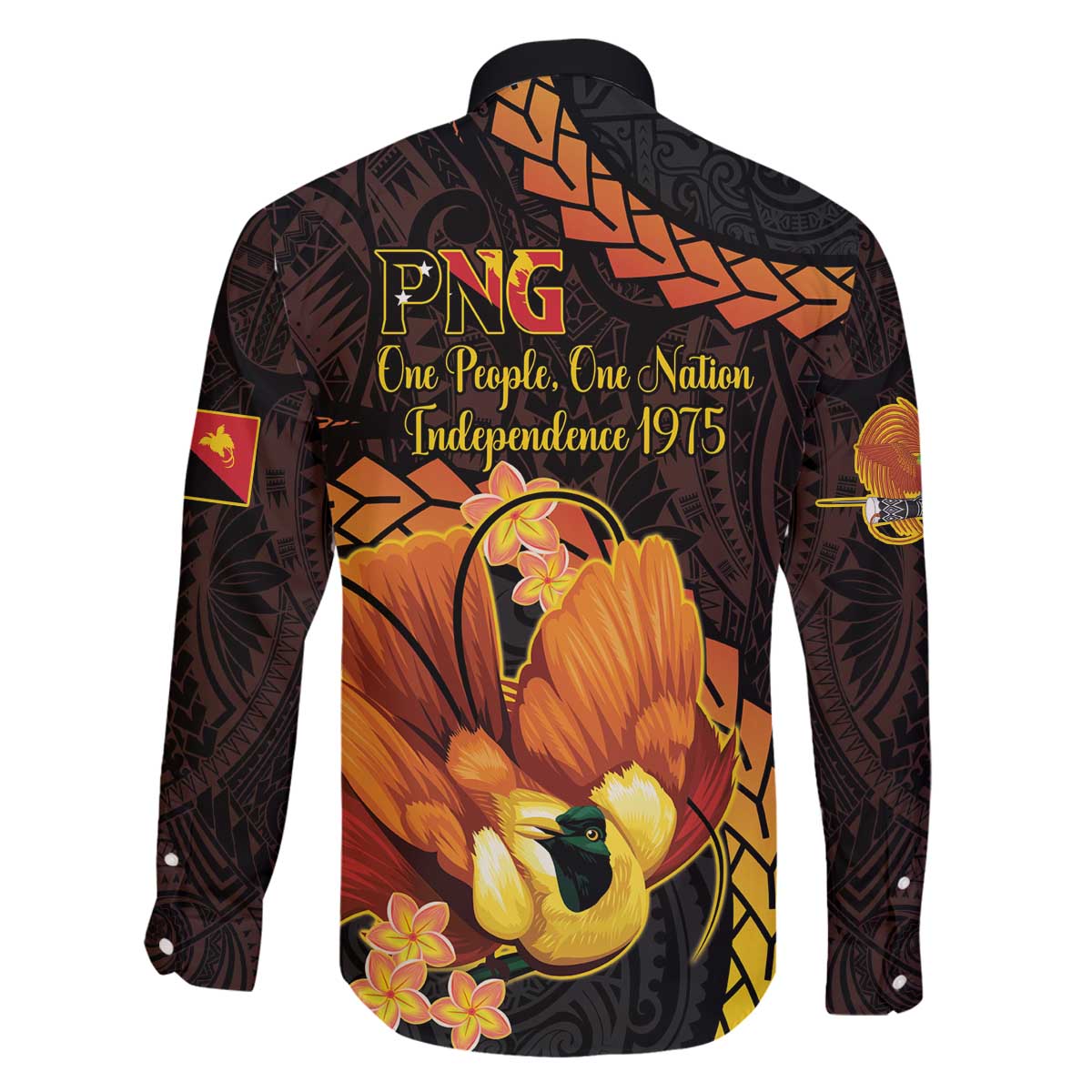 Papua New Guinea Independence Day Family Matching Off The Shoulder Long Sleeve Dress and Hawaiian Shirt 50th Anniversary Papua Niu Gini Bird Of Paradise LT14
