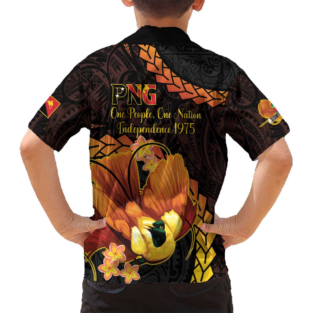 Papua New Guinea Independence Day Family Matching Off Shoulder Short Dress and Hawaiian Shirt 50th Anniversary Papua Niu Gini Bird Of Paradise LT14