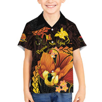 Papua New Guinea Independence Day Family Matching Summer Maxi Dress and Hawaiian Shirt 50th Anniversary Papua Niu Gini Bird Of Paradise LT14