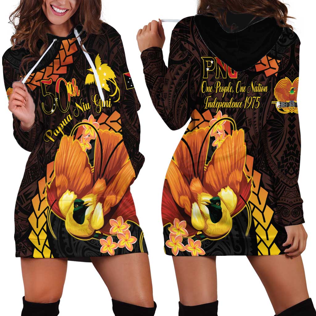 Papua New Guinea Independence Day Hoodie Dress 50th Anniversary Papua Niu Gini Bird Of Paradise LT14