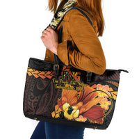 Papua New Guinea Independence Day Leather Tote Bag 50th Anniversary Papua Niu Gini Bird Of Paradise LT14