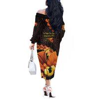 Papua New Guinea Independence Day Off The Shoulder Long Sleeve Dress 50th Anniversary Papua Niu Gini Bird Of Paradise LT14