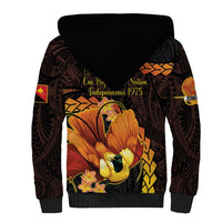 Papua New Guinea Independence Day Sherpa Hoodie 50th Anniversary Papua Niu Gini Bird Of Paradise LT14