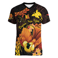 Papua New Guinea Independence Day Women V-Neck T-Shirt 50th Anniversary Papua Niu Gini Bird Of Paradise LT14